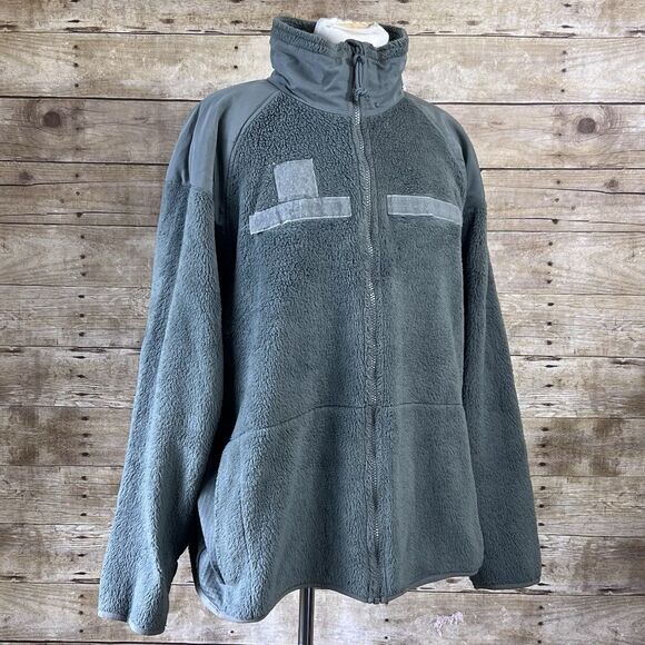 US Military Size Large Gen III Polartec 100 Cold Weather Fleece Jacket Green GC - Picture 3 of 13